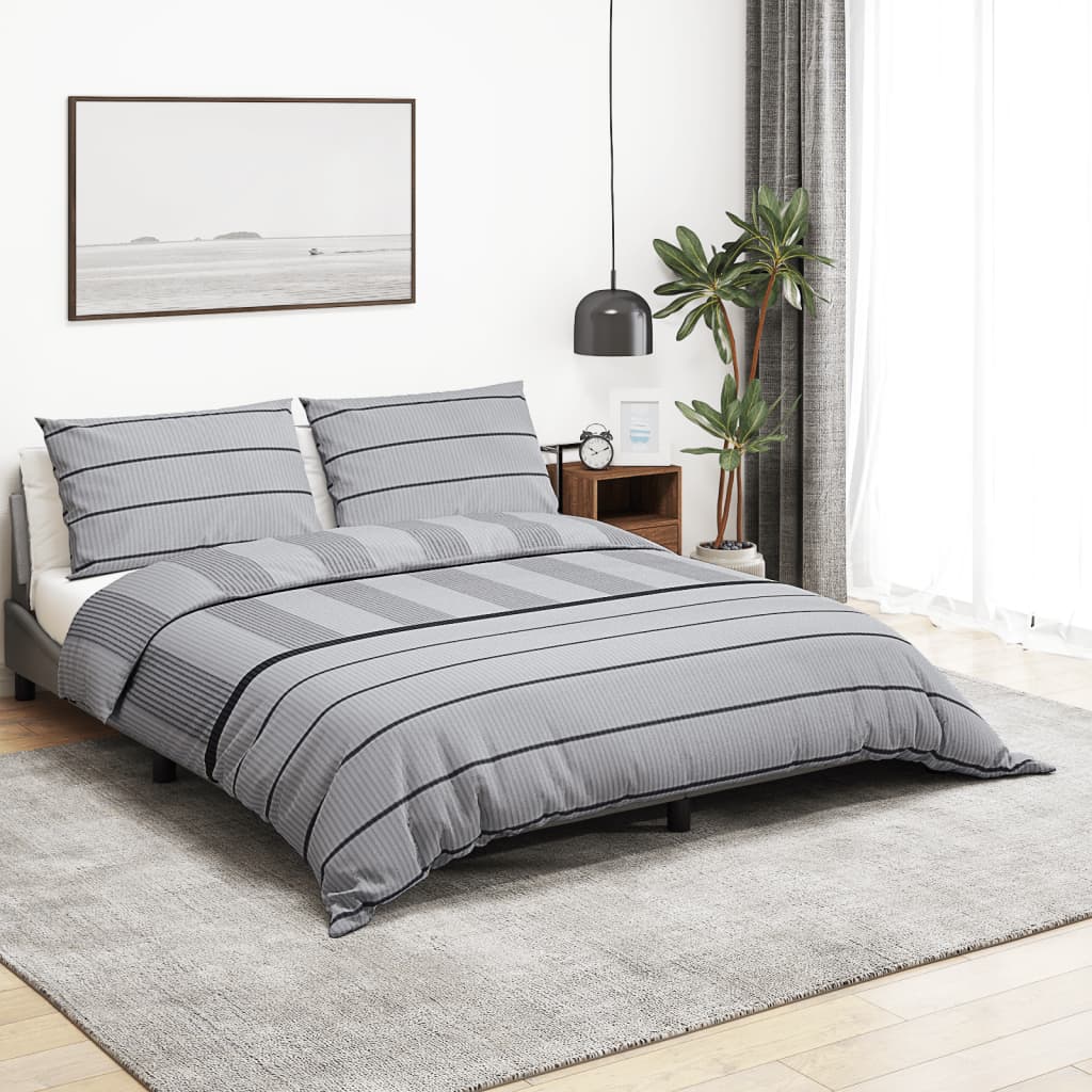 Vidaxl Duvet Overray Set 220x240 cm bomull grå