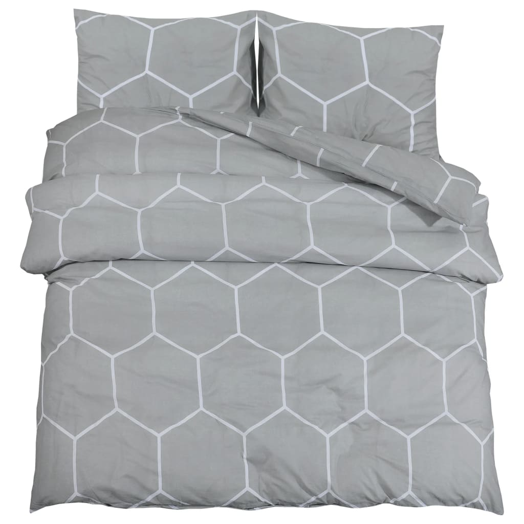 Vidaxl nuvial overray set 220x240 cm de algodón gris