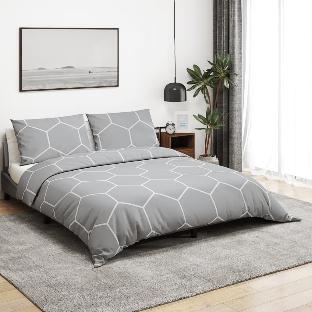 Vidaxl nuvial overray set 220x240 cm de algodón gris