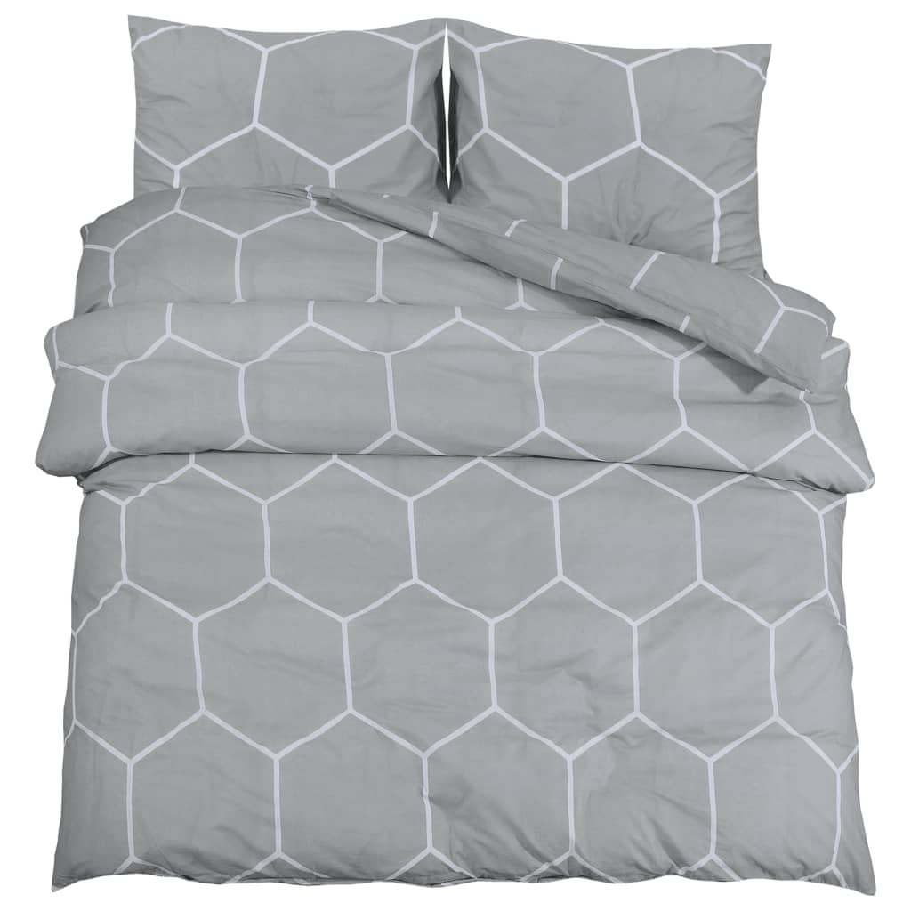 Vidaxl Duvet Crossing Set 200x200 cm Cotton Grey