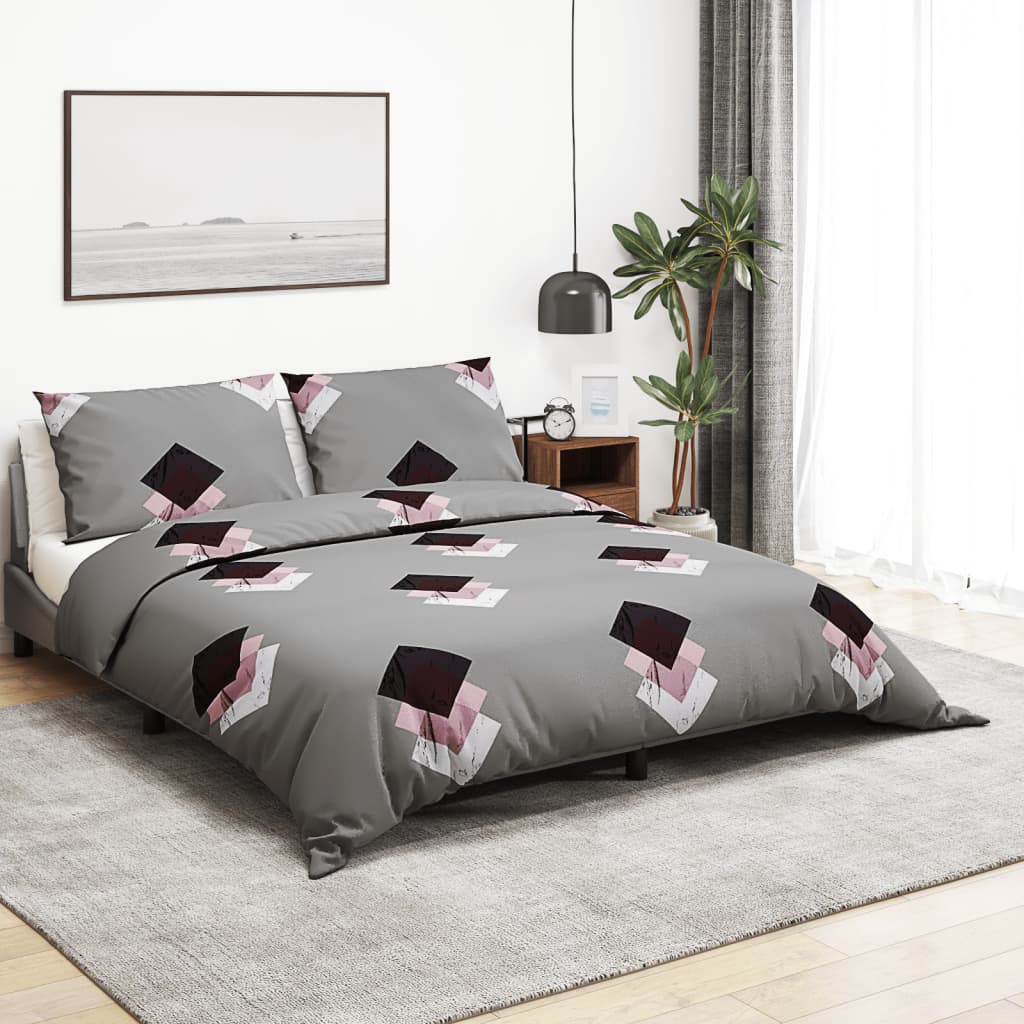 Vidaxl Duvet Crossing Set 200x200 cm de algodón gris