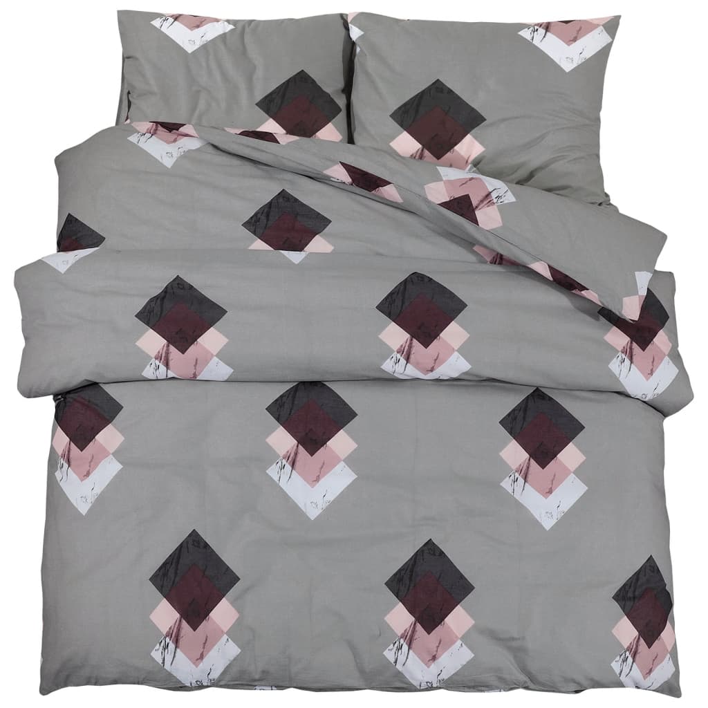 Vidaxl Duvet Overray Set 220x240 cm bomull grå