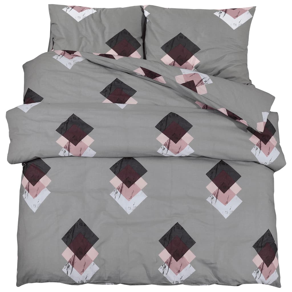 Vidaxl Duvet Superay Set 260x220 cm di cotone grigio