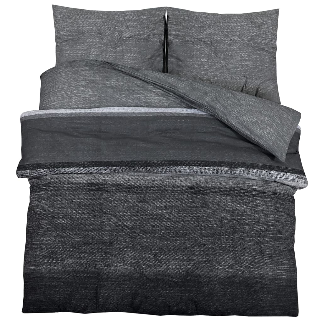 Vidaxl Duvet Overray Set 200x200 cm bomull mørk grå