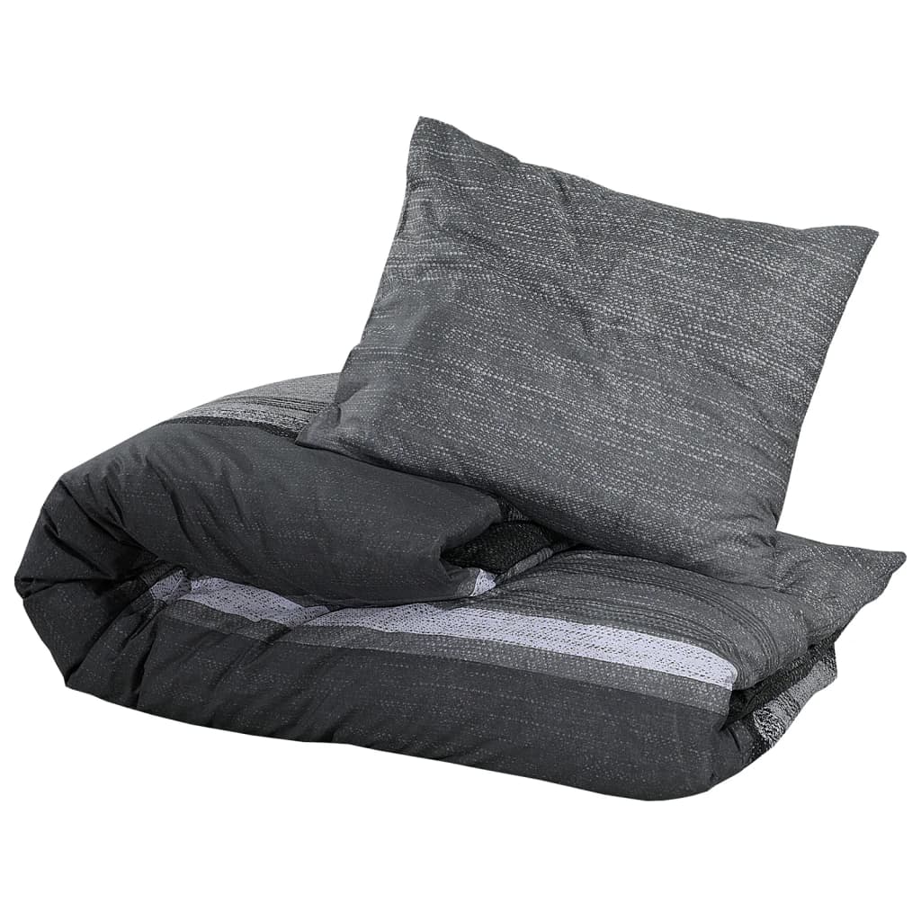 Vidaxl Duvet Overray Set 200x200 cm bomull mørk grå