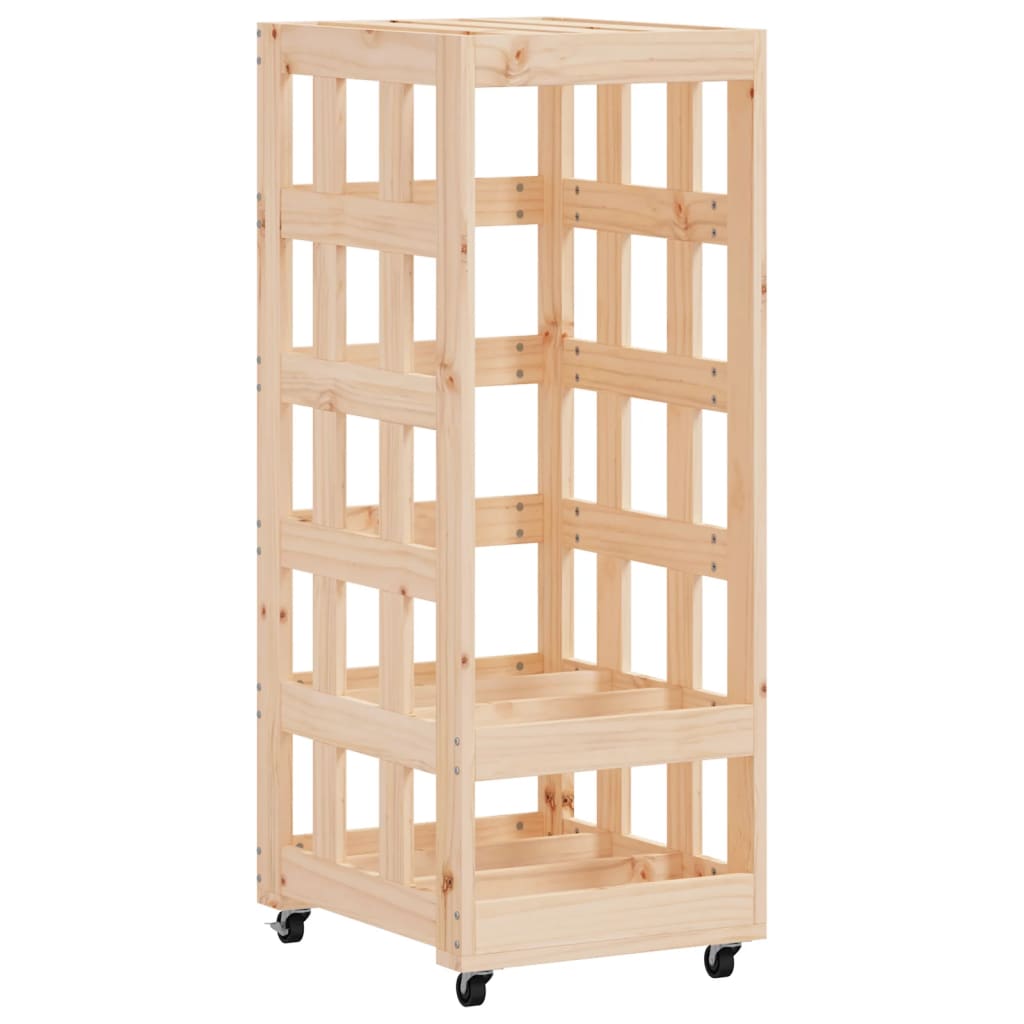 Porte-bloc de vidaxl avec roues 40x49x110 cm Pine solide