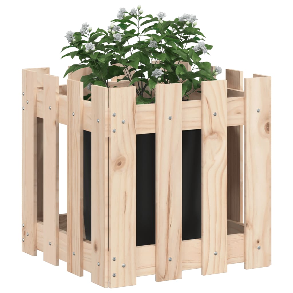 VidaXL Planter with fencing 40x40x40 cm Solid pine