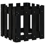 Vidaxl Planning box with fence design 40x40x40 cm Solid pine black