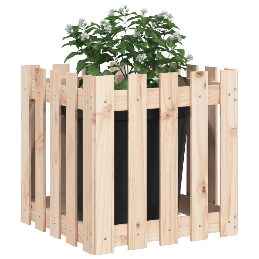 VidaXL Planter with fencing 50x50x50 cm Solid pine