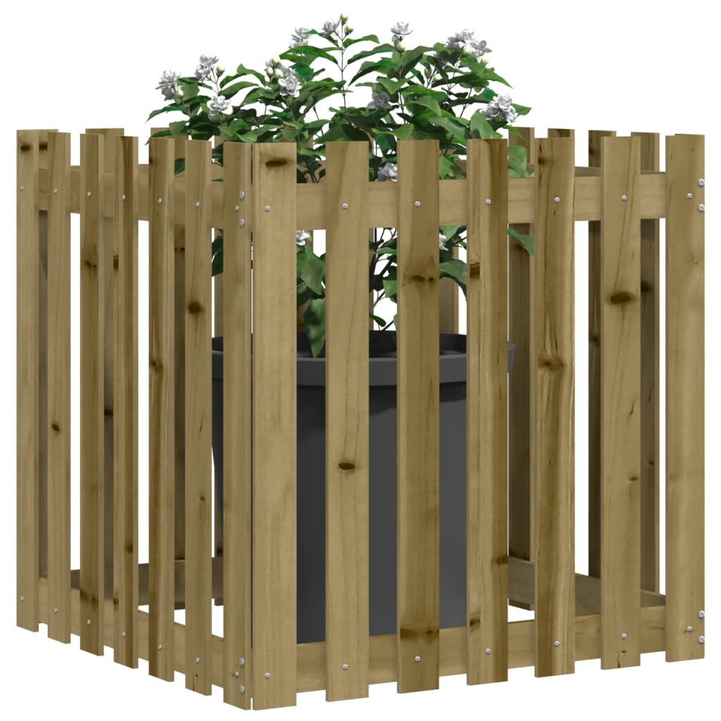 VidaXL Planter with fencing 70x70x70 cm Impregnated pine