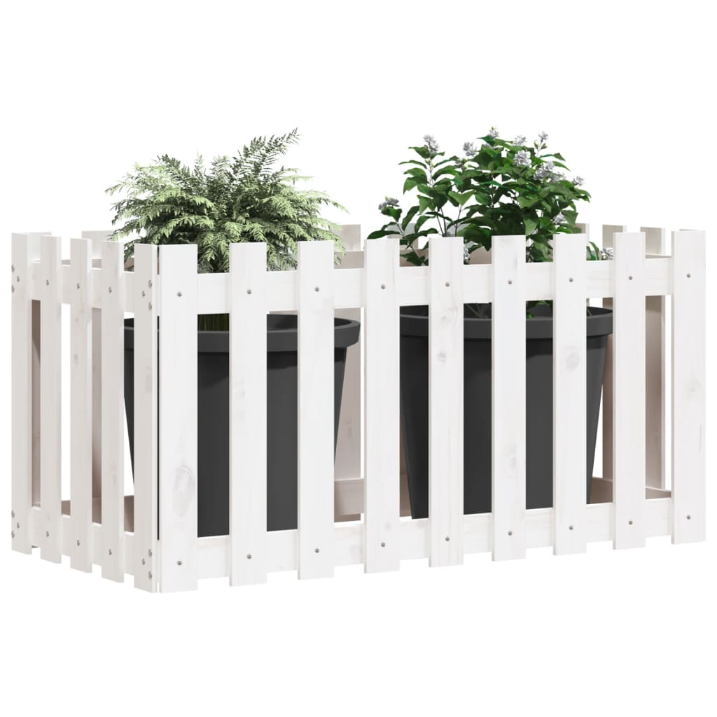 VidaXL Planter Insent Hek Design 100x50x50 cm Pine Wit White