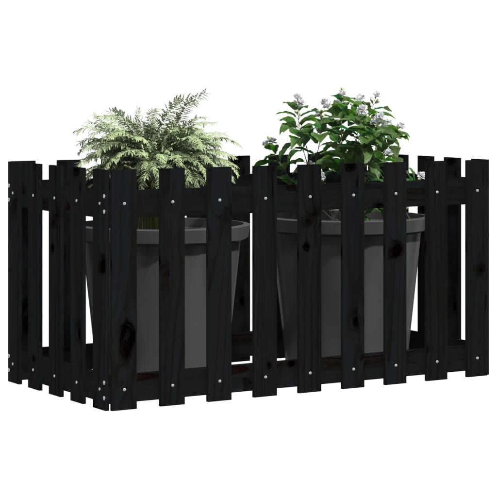 VidaXL Planter Insent Hek Design 100x50x50 cm Pine wood Black