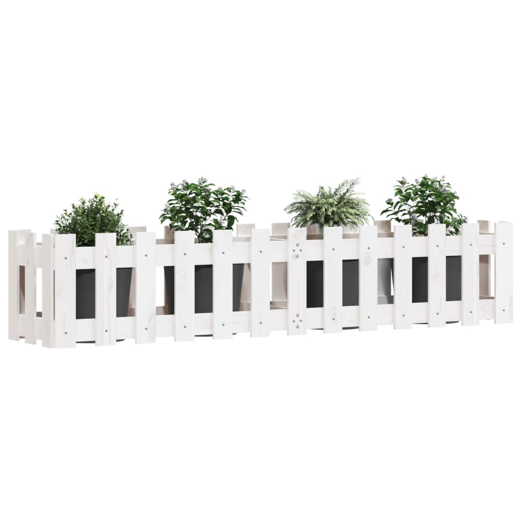 Vidaxl Planter Insent Hek Design 150x30x30 cm tallvitt