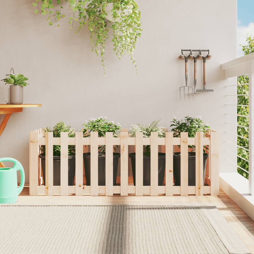 VidaXL Planter raised with fence design 150x50x50 cm pine wood