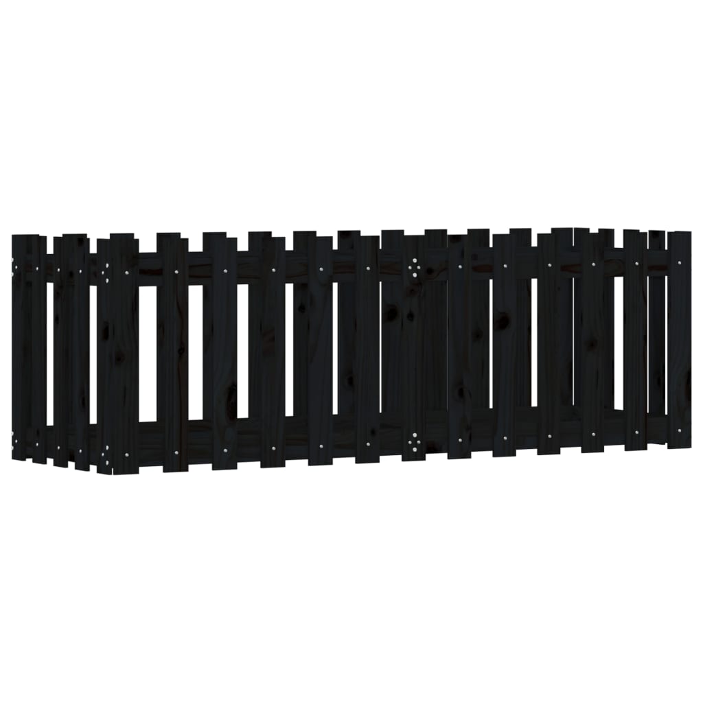 Vidaxl Planning box raised fencing 150x50x50 cm Pine wood Black