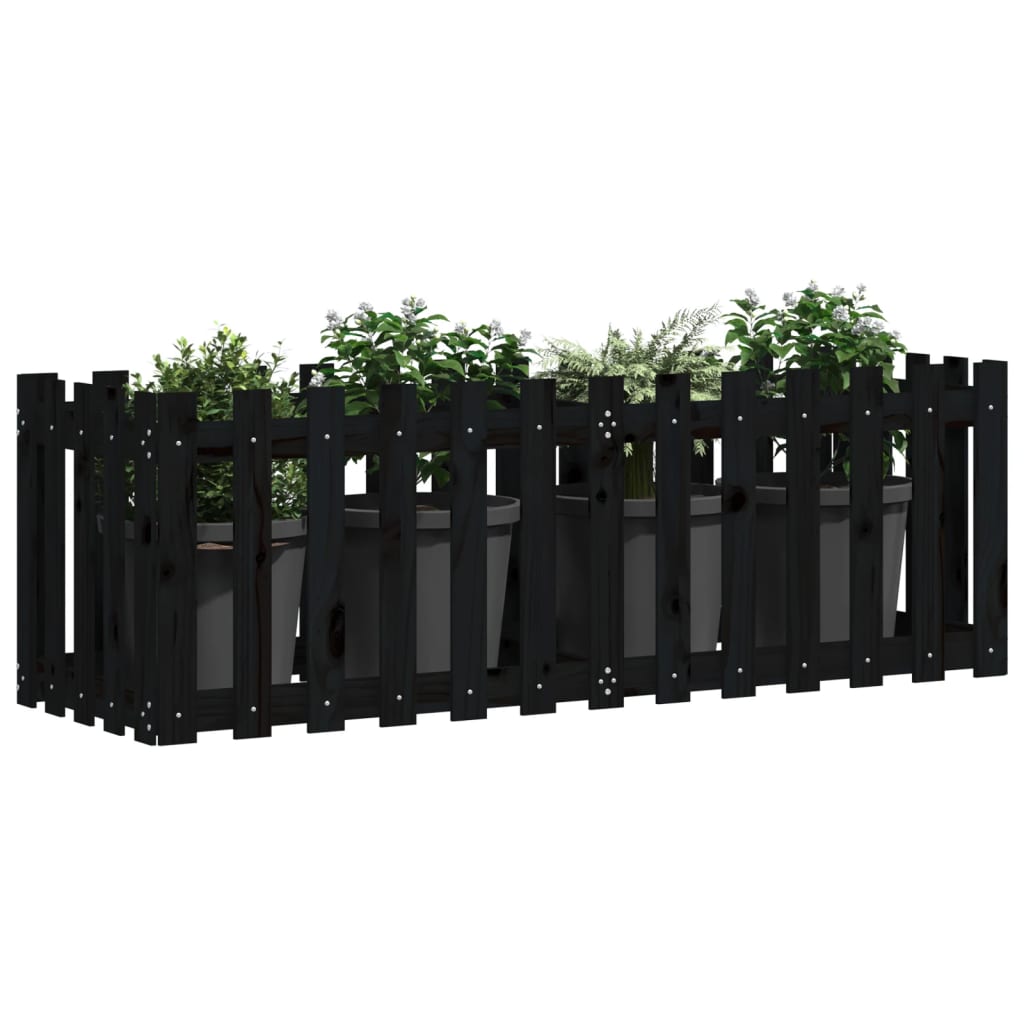 Vidaxl Planning box raised fencing 150x50x50 cm Pine wood Black