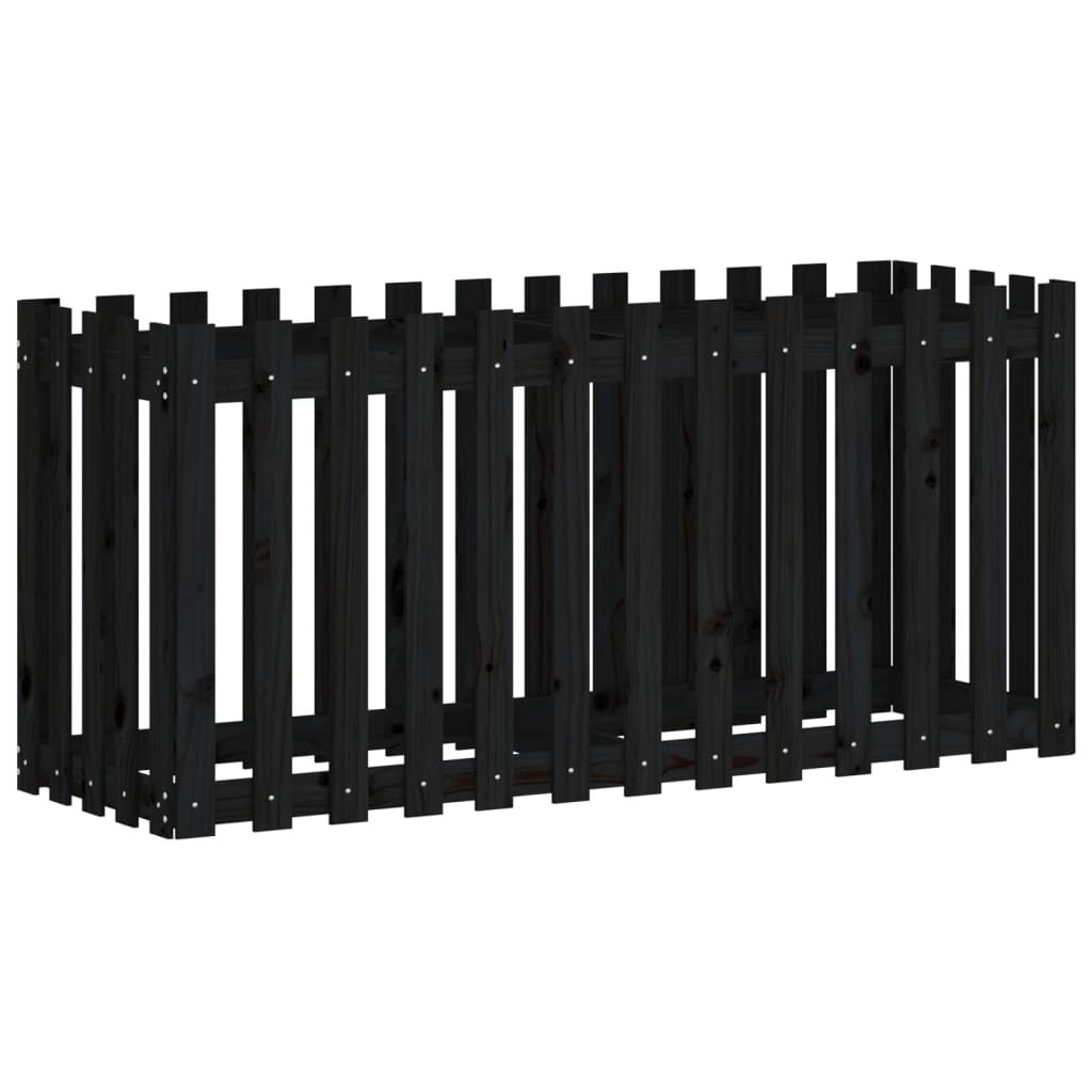 VidaXL Planter Insent Hek Design 150x50x70 cm Pine wood Black