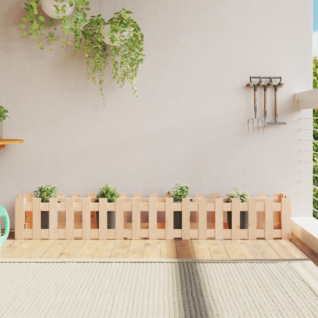 Vidaxl Planter raised with fence design 200x30x30 cm pine wood