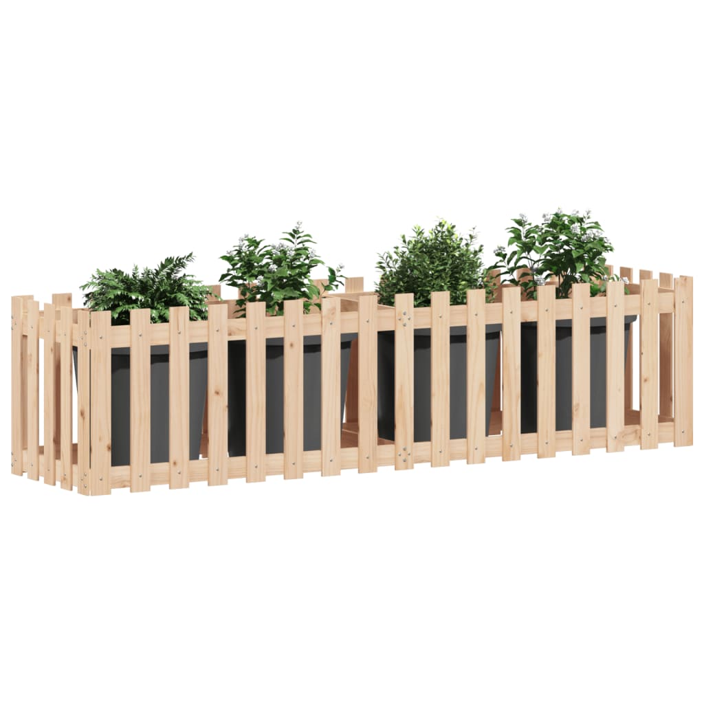 VidaXL Planter raised with fencing 200x50x50 cm pine wood