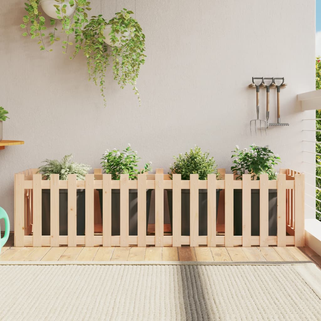 VidaXL Planter raised with fencing 200x50x50 cm pine wood