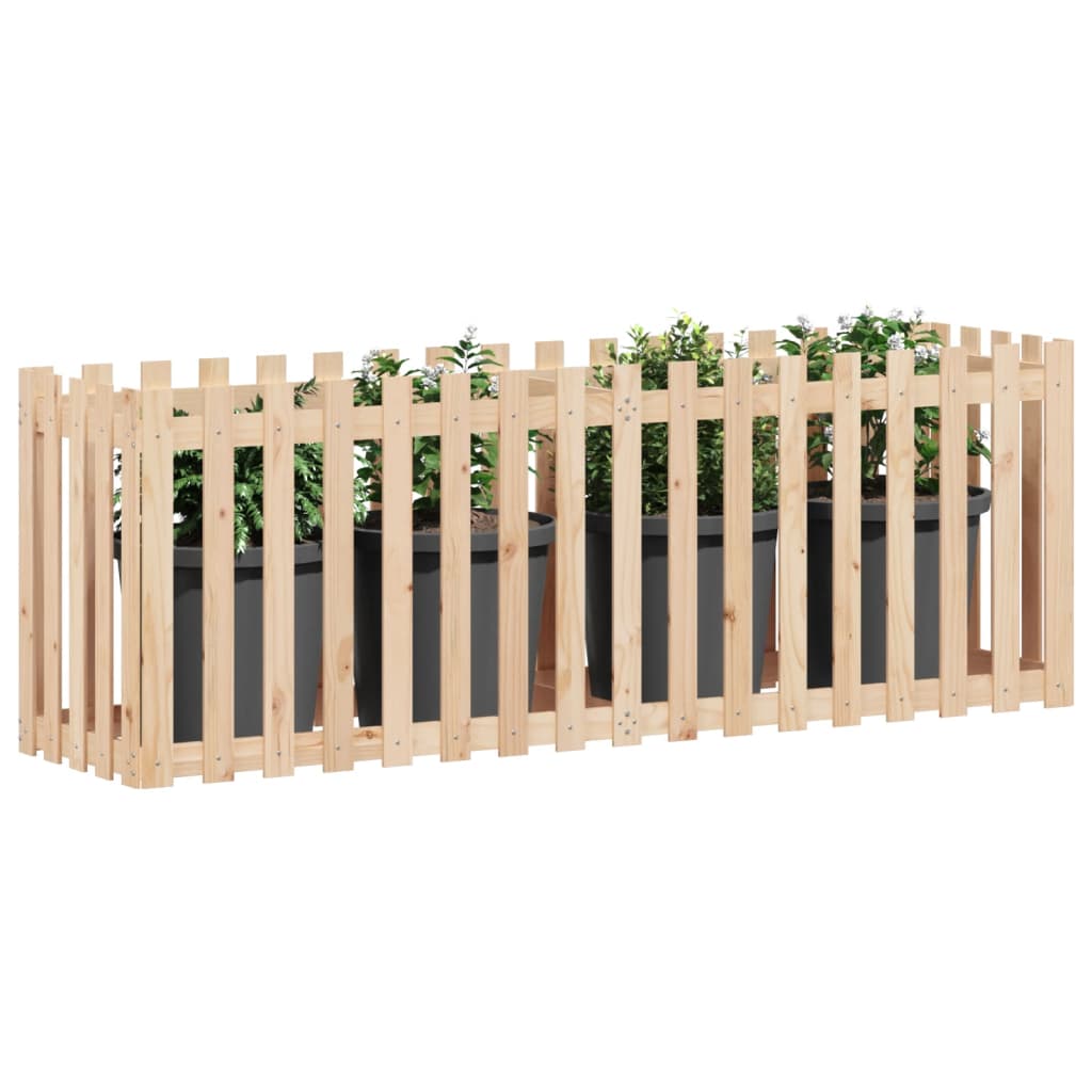 Vidaxl Planter raised with fence design 200x50x70 cm pine wood