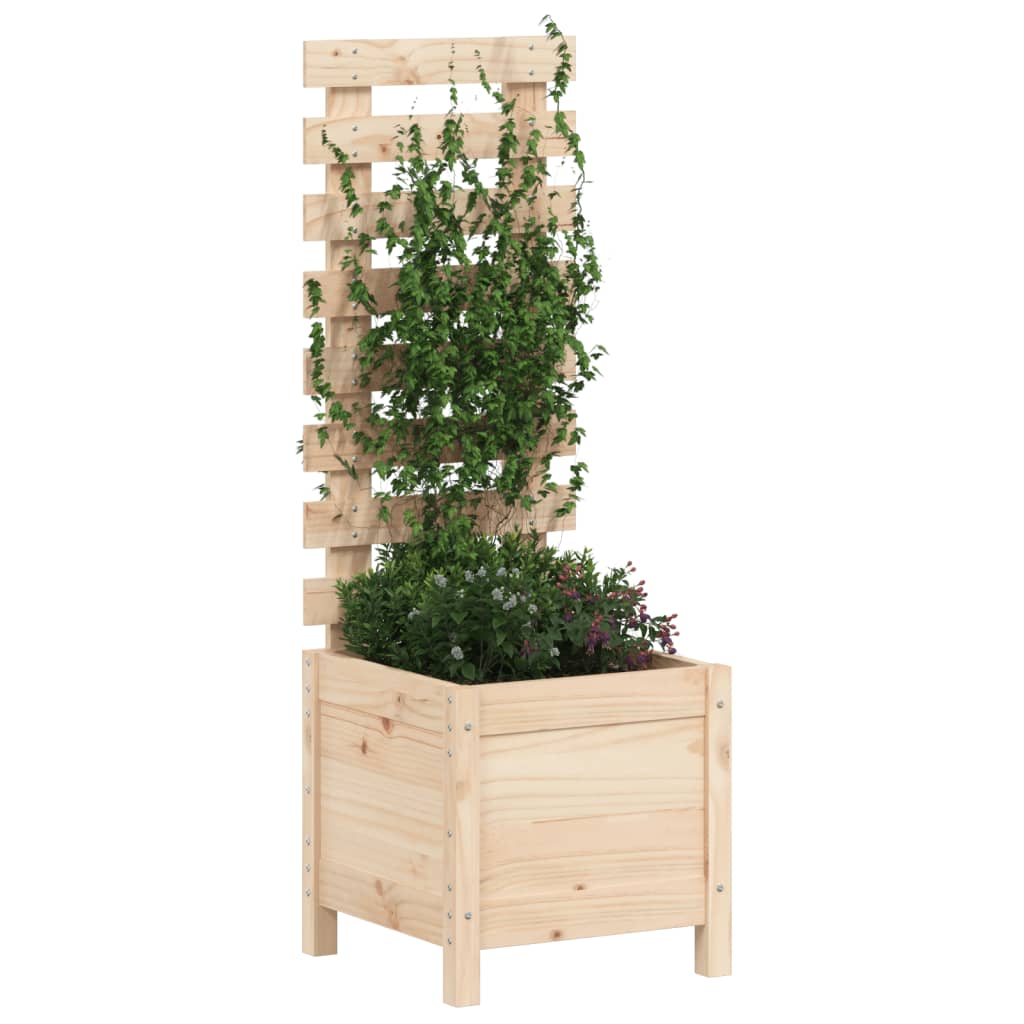 VidaXL Planter with rack 39x39.5x114 cm Solid pine