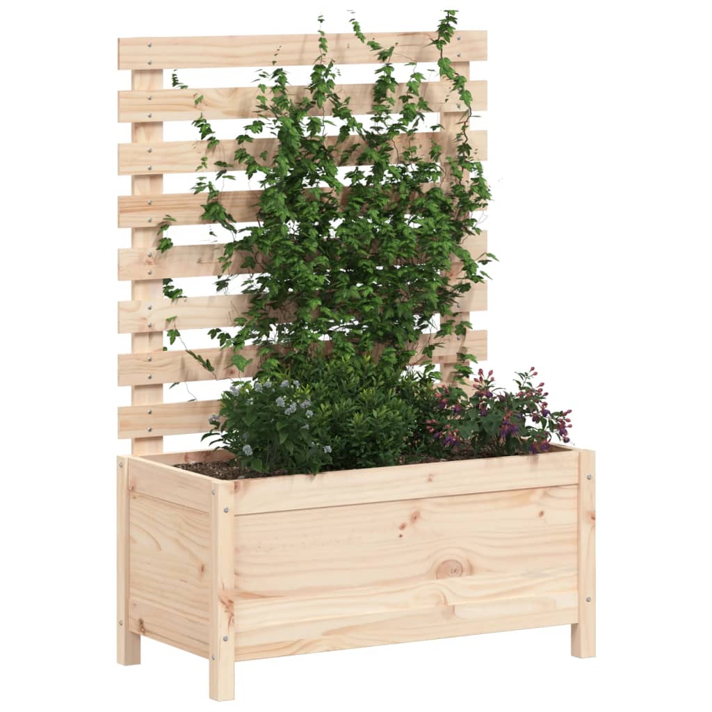 VidaXL Planter with rack 79x39.5x114 cm Solid pine