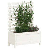 VidaXL Planter with rack 79x39.5x114 cm Solid pine white white