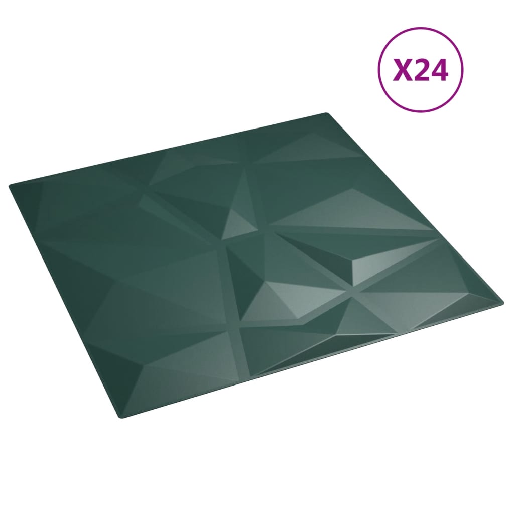 Vidaxl 24 ST Wall panels Diamond 6 m² 50x50 cm XPS green