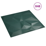 Vidaxl 48 Pannelli a parete ST Diamond 12 m² 50x50 cm XPS Verde