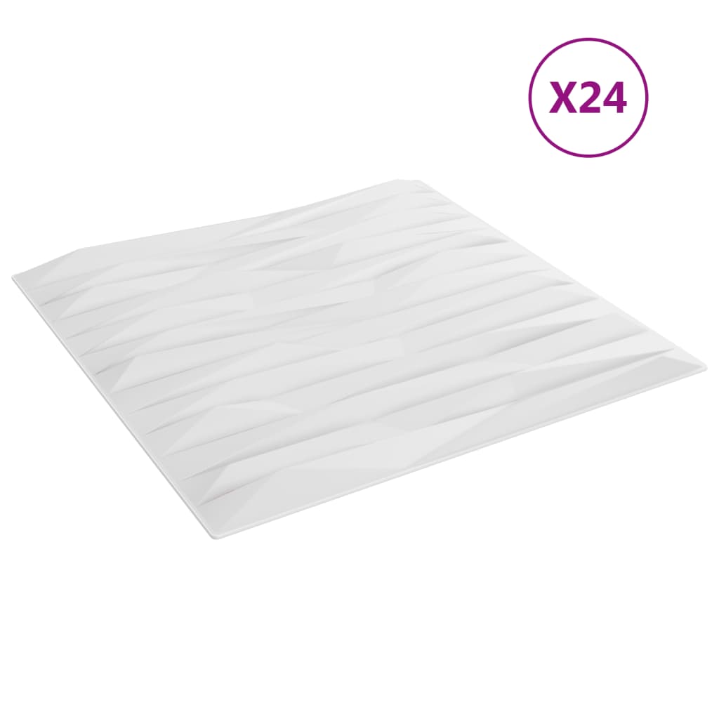 Vidaxl 24 ST stenske plošče kamen 6 m² 50x50 cm xps bela