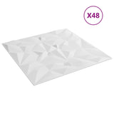 Vidaxl 48 ST stenske plošče ametist 12 m² 50x50 cm xps bela