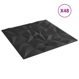 Vidaxl 48 ST stenske plošče ametist 12 m² 50x50 cm xps črna