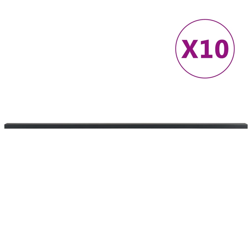 Vidaxl Zaunpfosten 10 Stcs 220 cm Stahlgrau