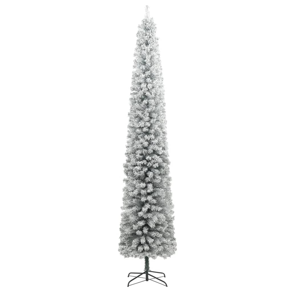 Vidaxl Kunstkerstboom estrecho con estándar y nieve 270 PVC