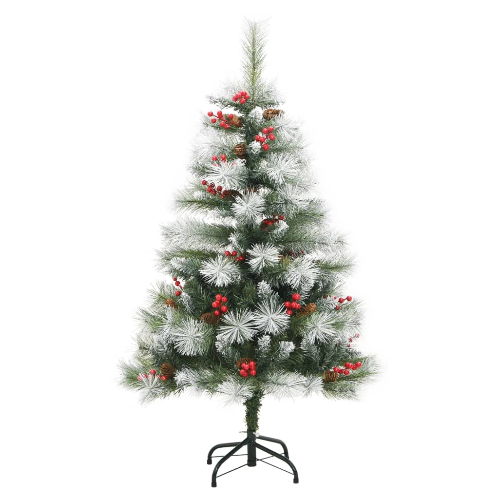 Vidaxl Kunstkerstboom con conos de pino y bayas de bisagras de 150 cm