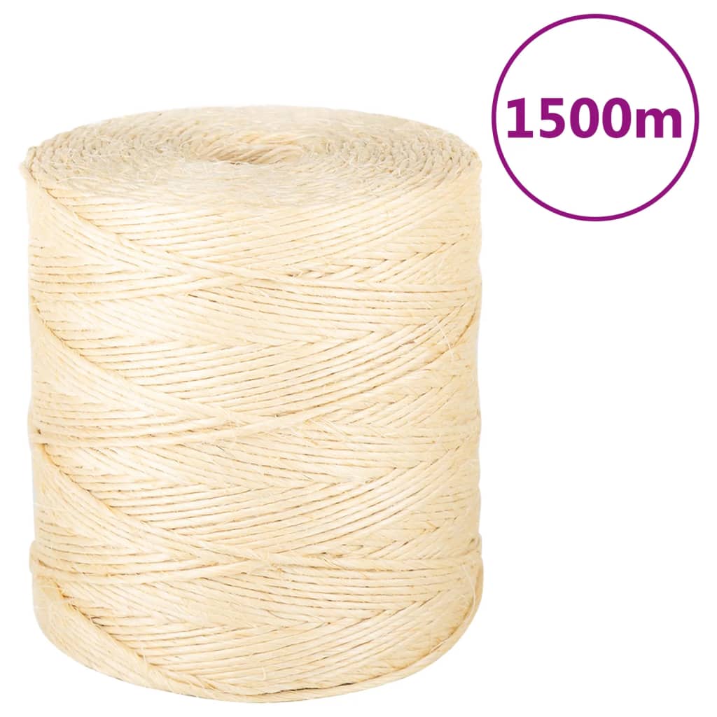 Vidaxl reb 2 mm 1500 m 100% sisal