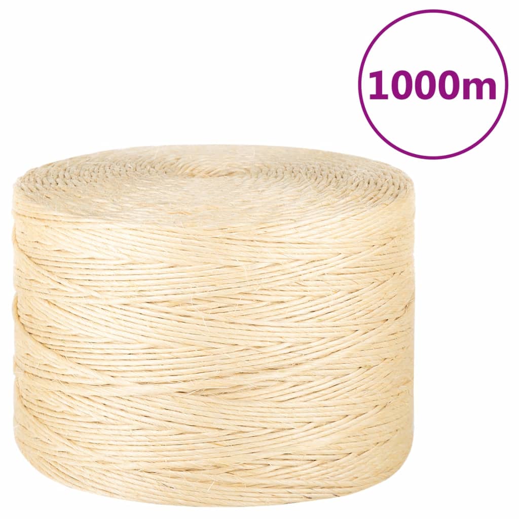 Vidaxl lano 3 mm 1000 m 100% sisal