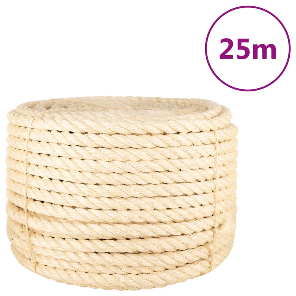 Vidaxl rep 20 mm 25 m 100% sisal