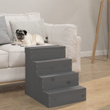 Vidaxl Pet Staircase 40x49x47 cm Solid Pine Grey