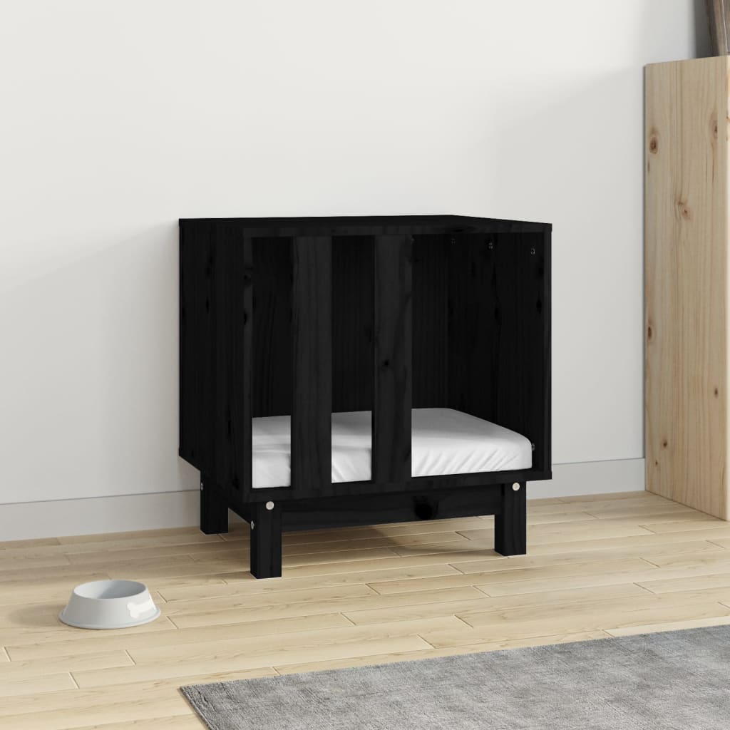 Vidaxl Dog Loft 50x40x52 cm Solid Pine Negro