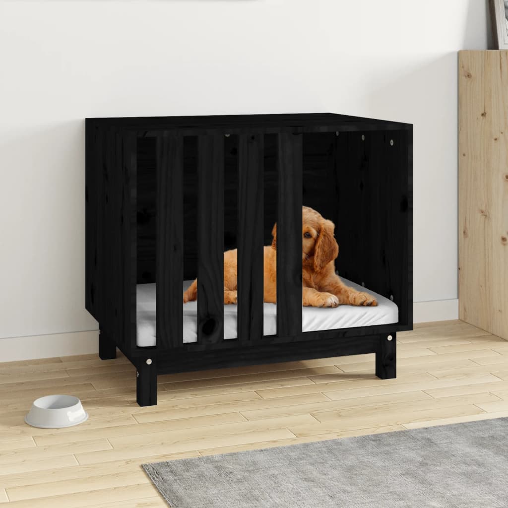 Vidaxl dog loft 70x50x62 cm Solid pine black