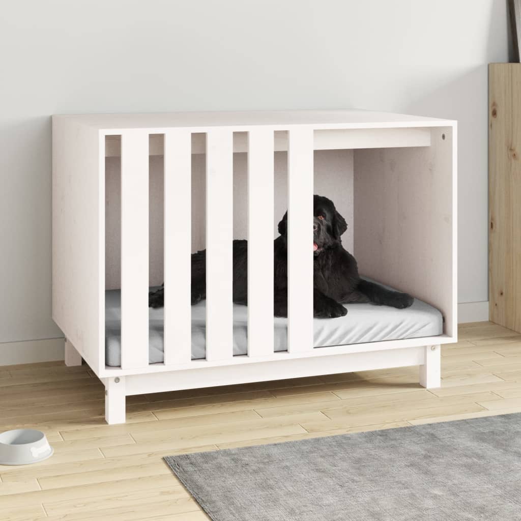 Vidaxl hund loft 90x60x67 cm solid tallvit