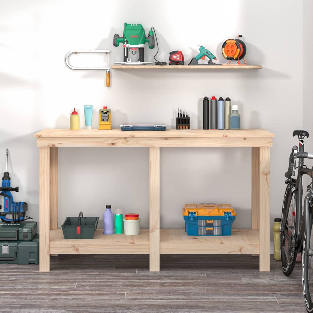 Vidaxl Workbench 140x50x80 cm Solid pine