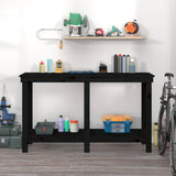 Vidaxl Workbench 140x50x80 cm Solid Pine Black