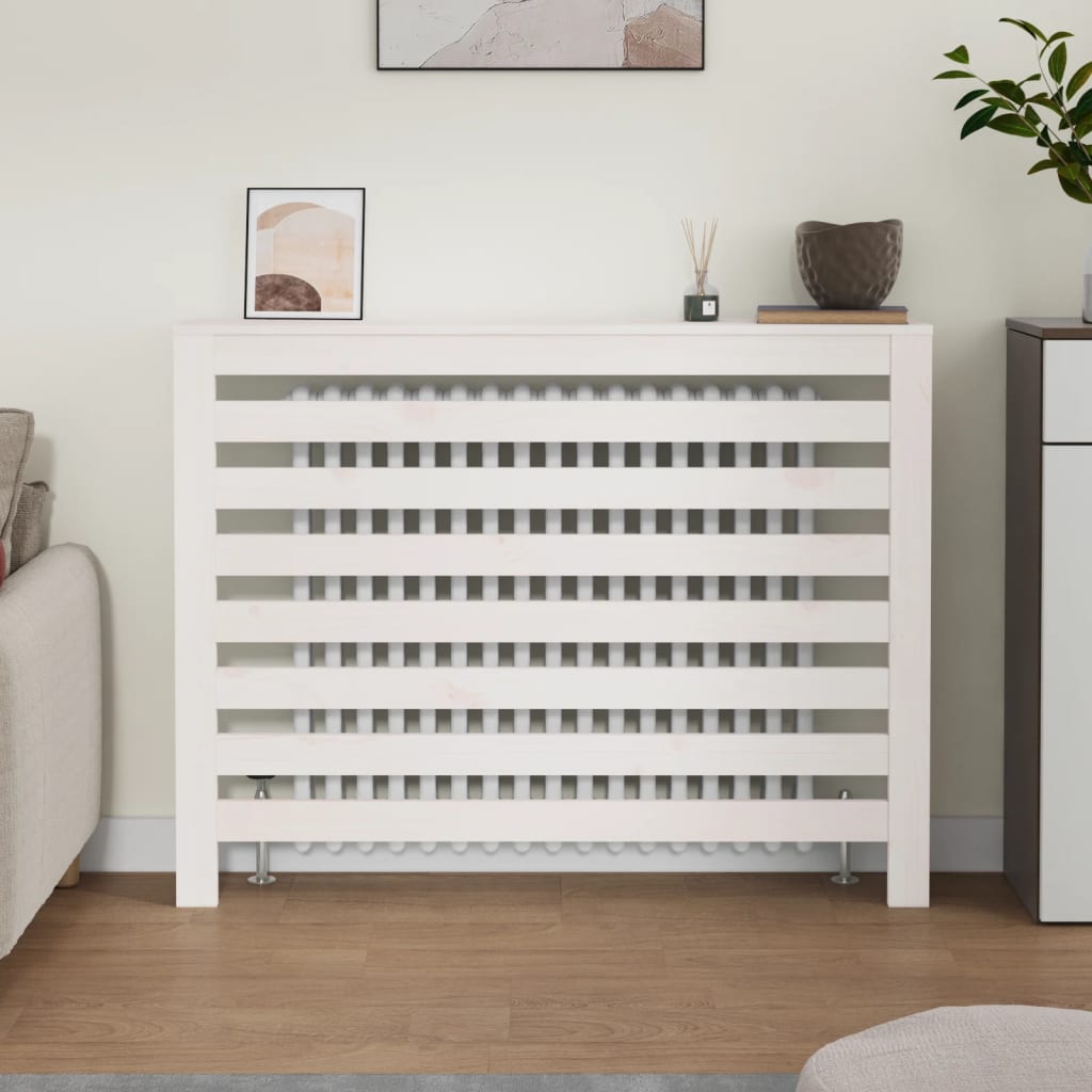 Vidaxl Radiatorom construction 108.5x19x84 cm Solid pine white white