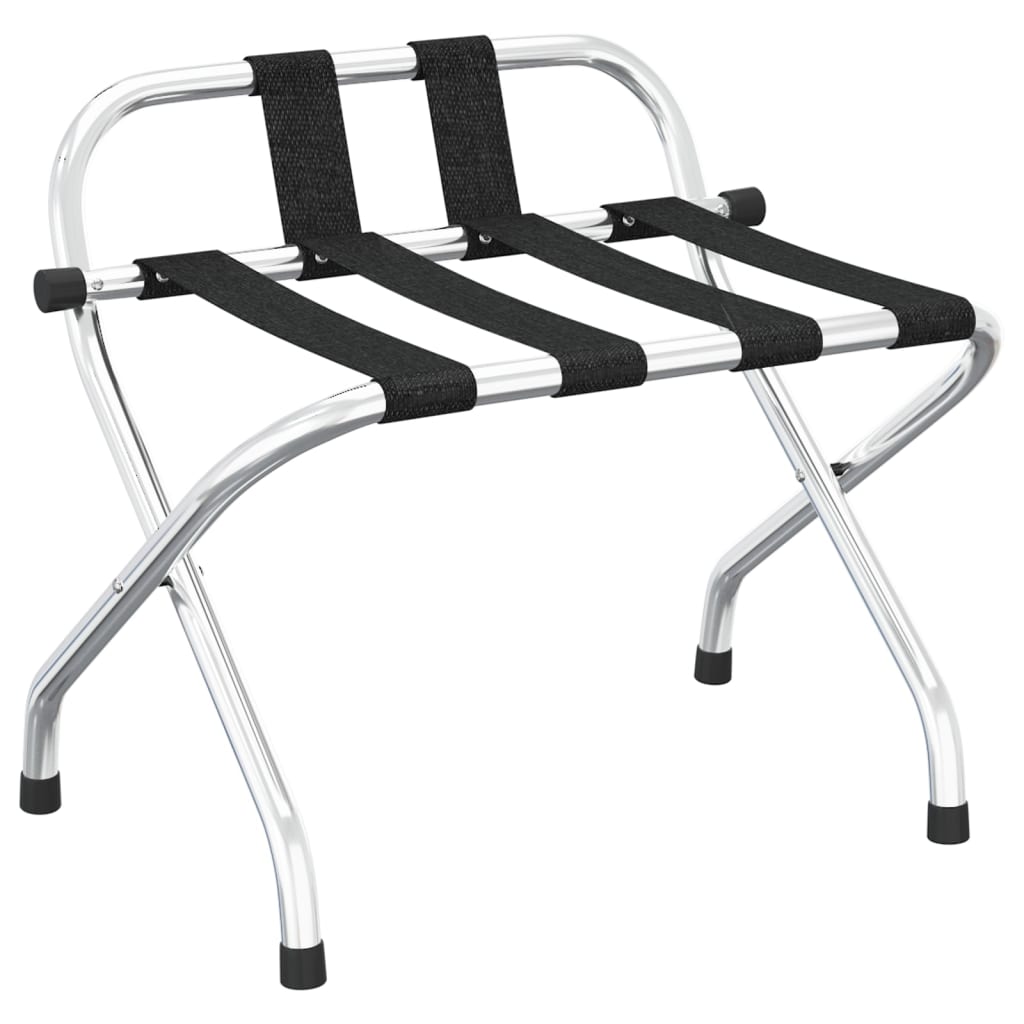 Stojan na zavazadla Vidaxl s backrest 56x39x52 cm stříbrná barva