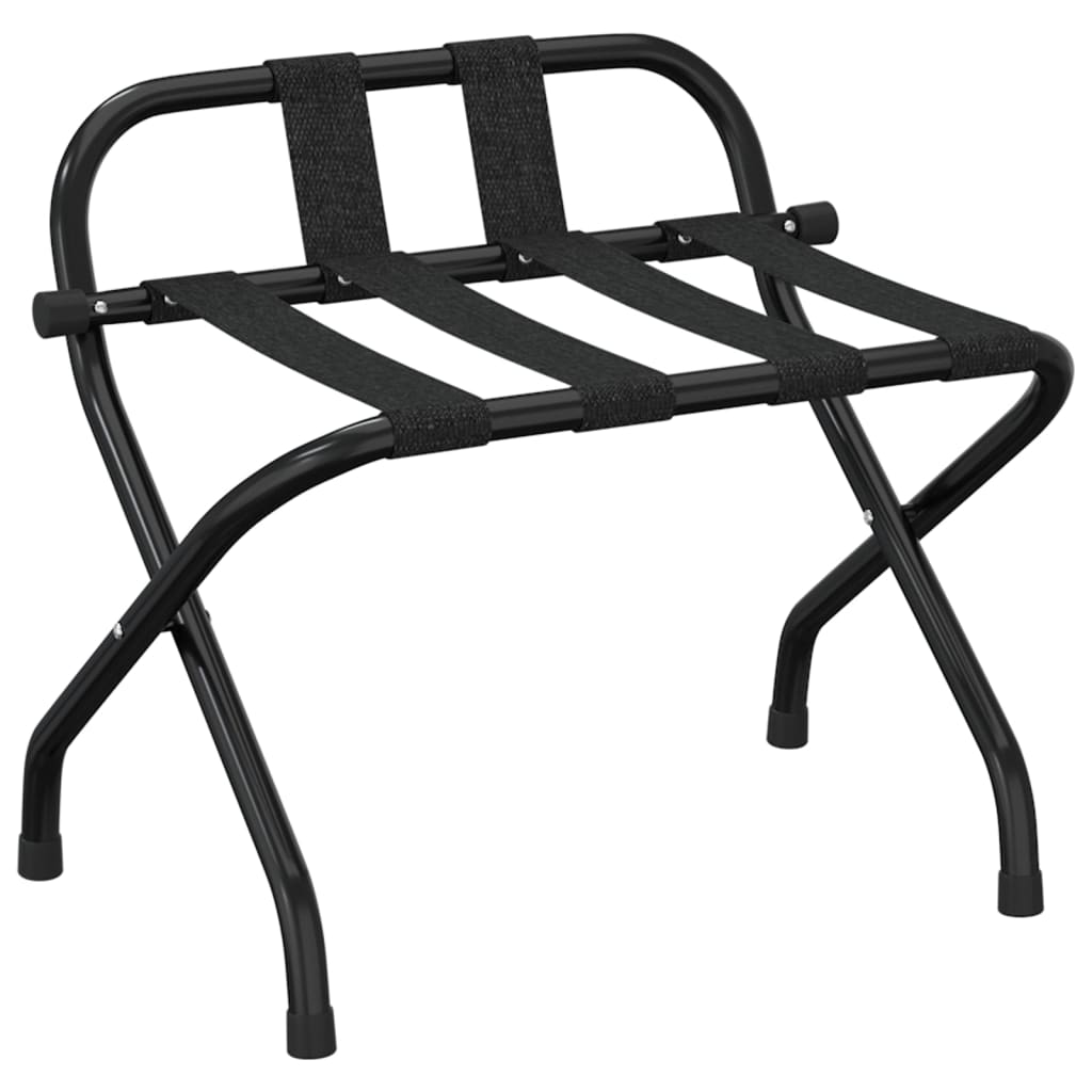 Vidaxl zavazadlový stojan s backrest 56x39x52 cm černá