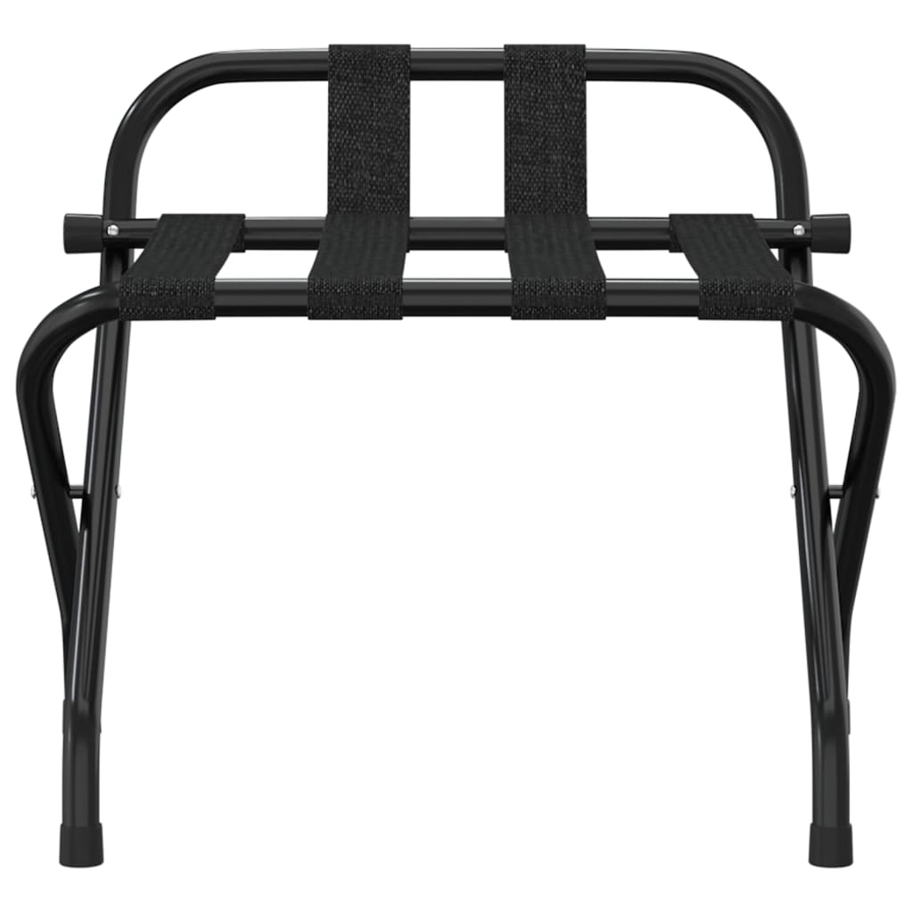 Vidaxl zavazadlový stojan s backrest 56x39x52 cm černá