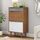 VidaXL shoe cabinet Molde 59.5x35x103 cm Solid pine pine brown